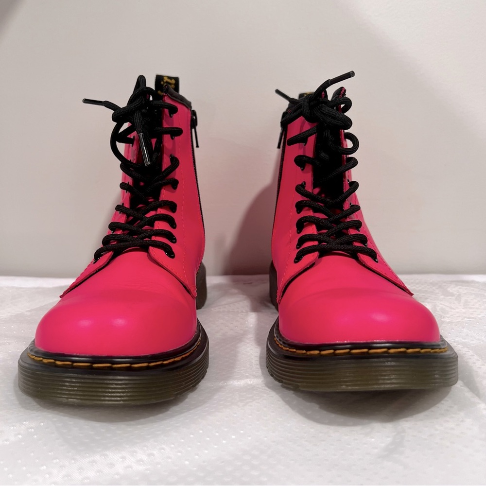 Dr. Martens 1460 J Sz 4 US Clash Pink Smooth Leather Boots - Picture 5 of 14